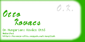 otto kovacs business card